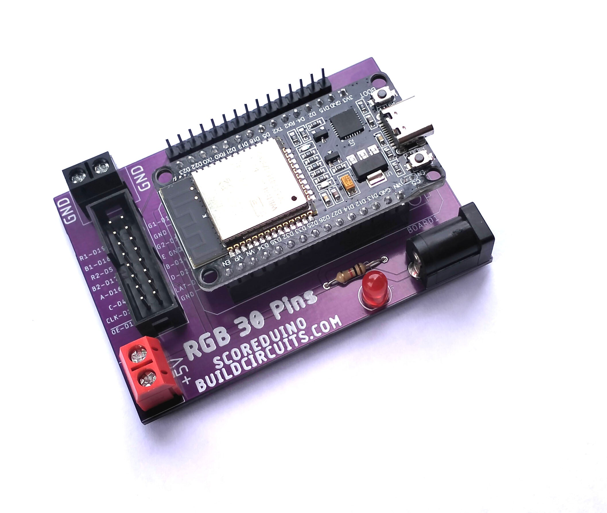 SCOREDUINO-ESP32 Modules For P3, P4, P5 and P10 Indoor RGB LED Matrix Display